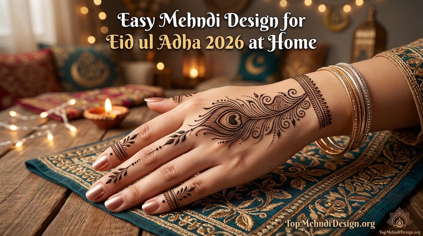 Easy Mehndi Design for Eid ul Adha 2026 at Home