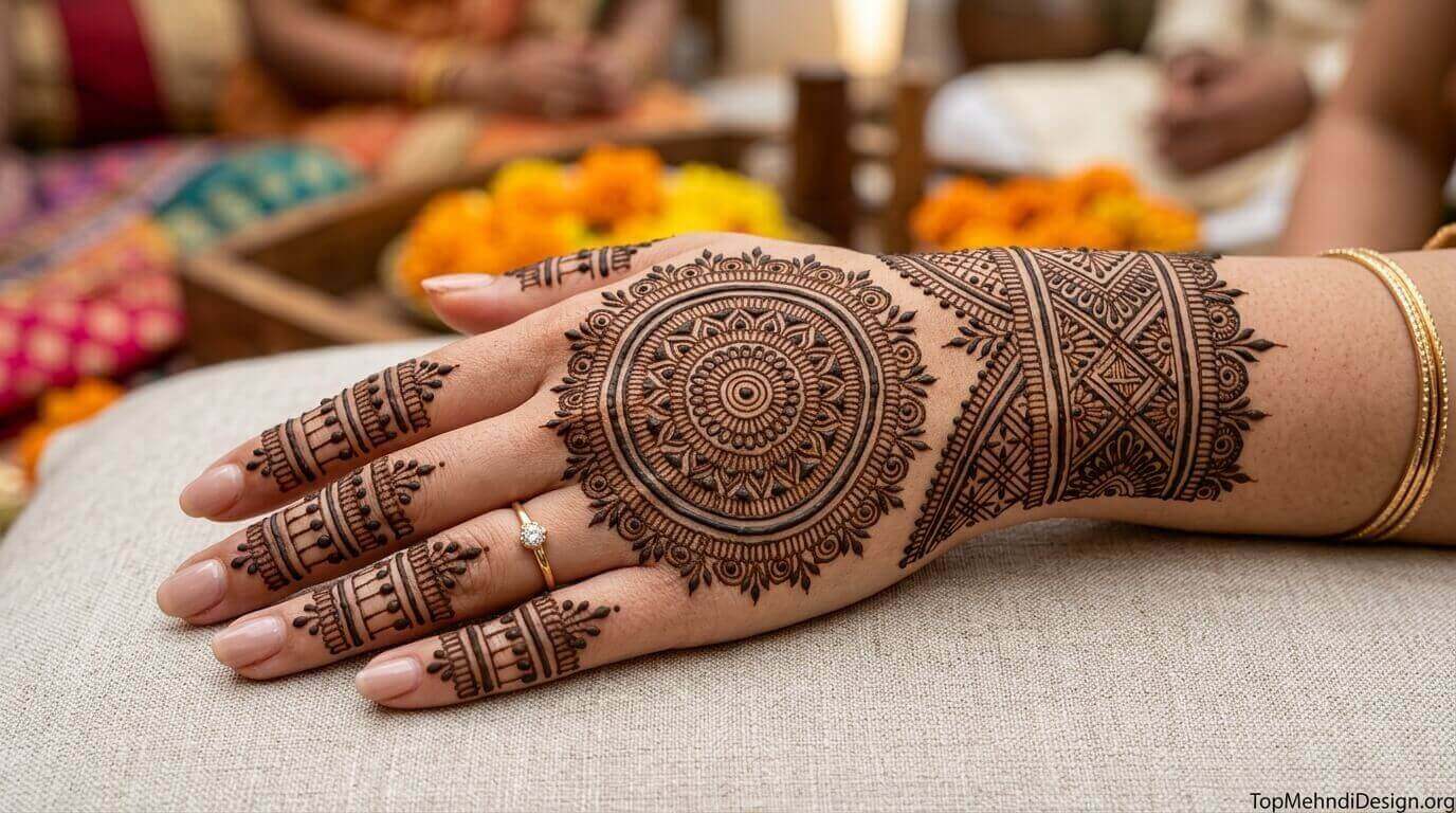 Gol Chand Mehndi Design for Eid ul Adha 2026
