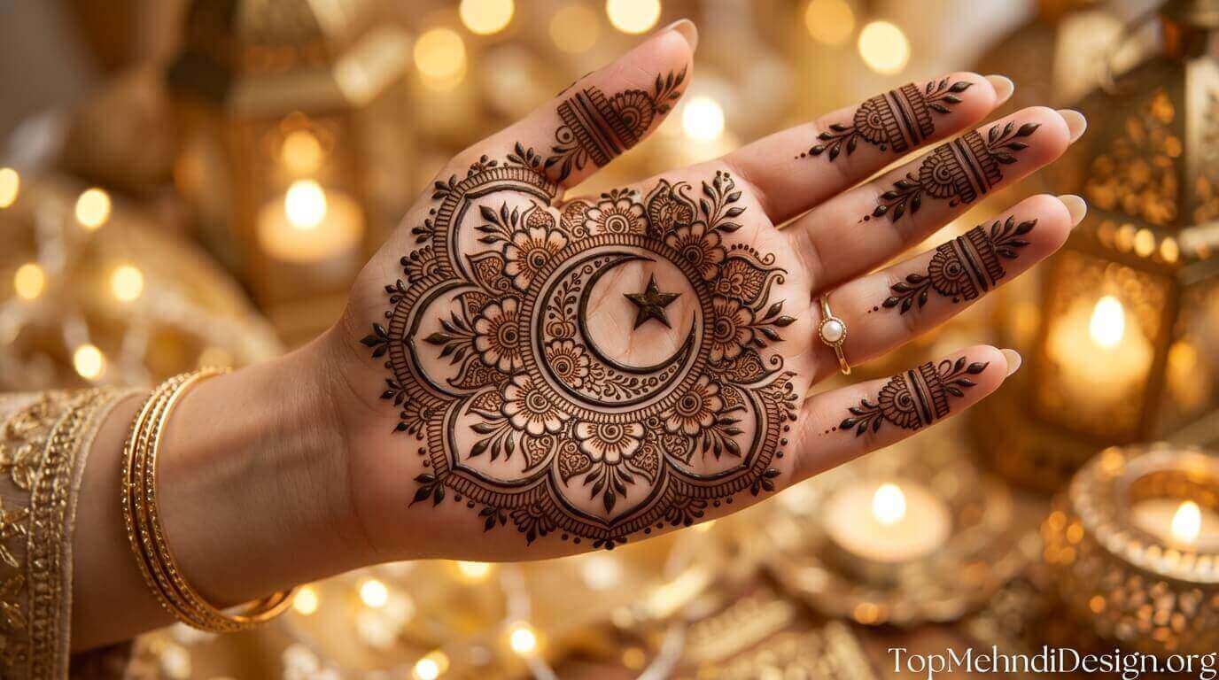Gol Chand Mehndi Design for Eid ul Adha 2026
