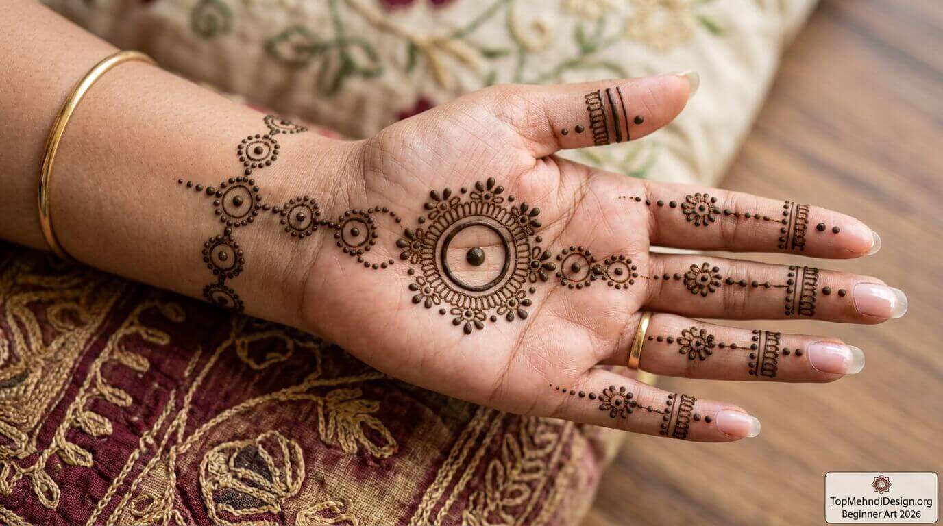 Gol Tikki Mehndi Design Simple 2026