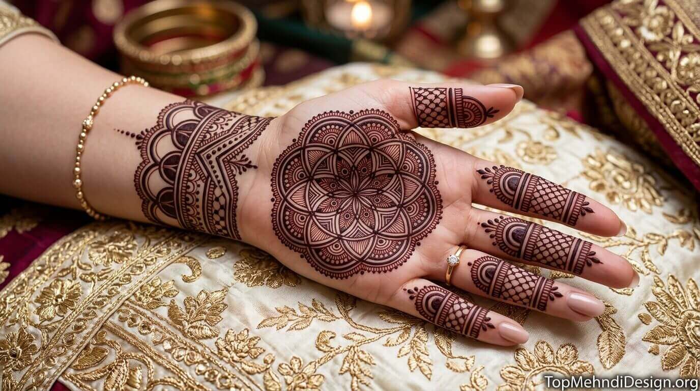 Gol Tikki Mehndi Design Simple 2026