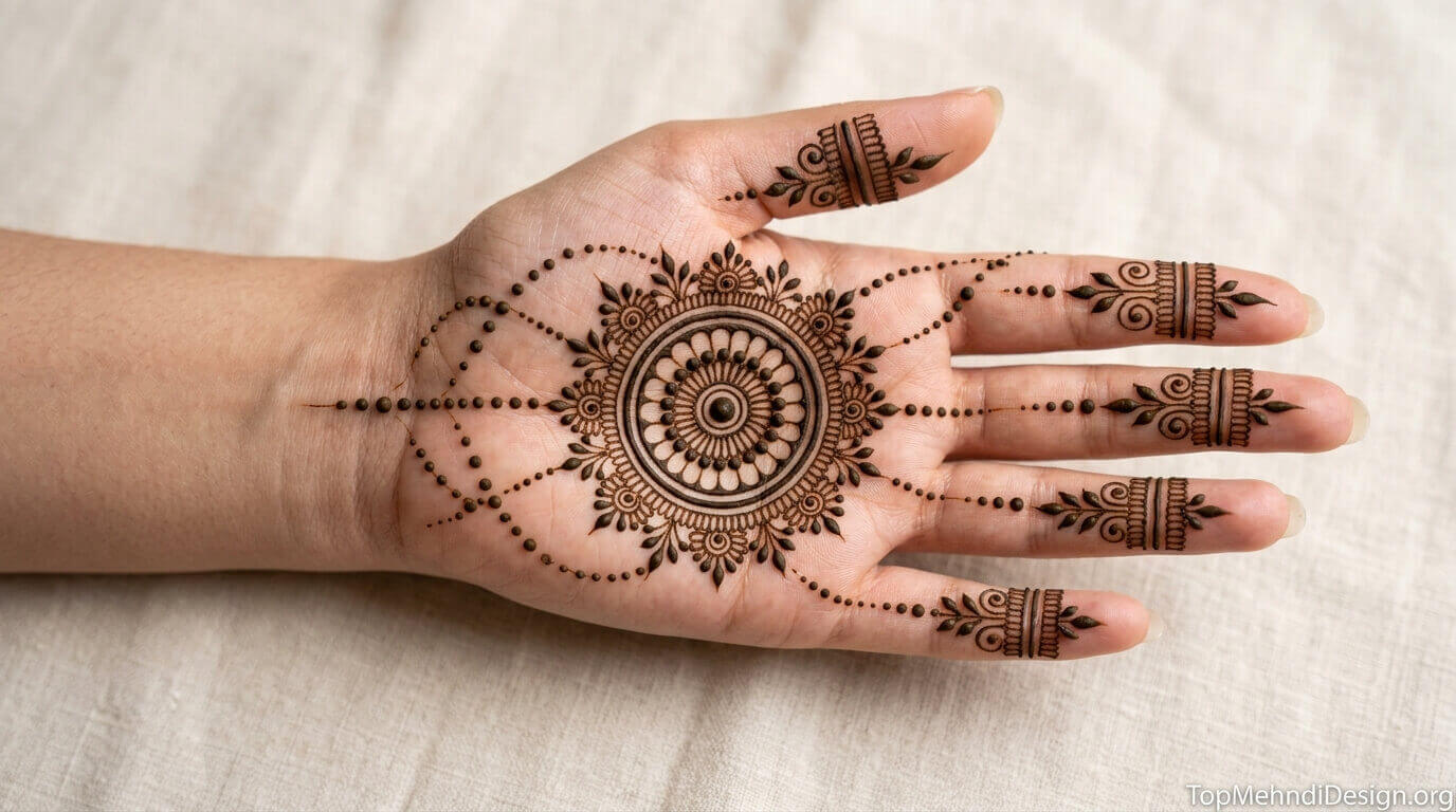 Gol Tikki Mehndi Design Simple 2026