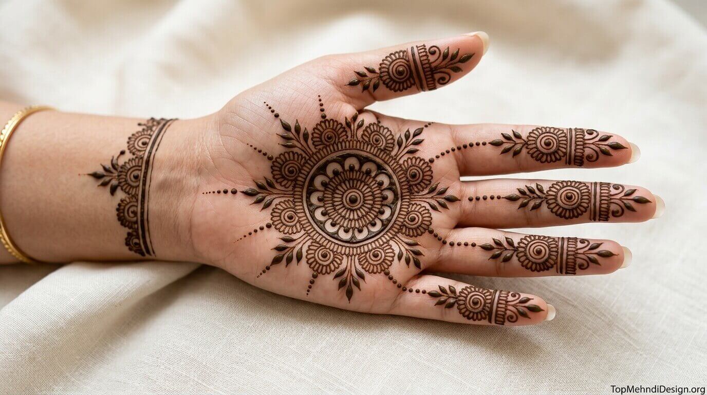 Gol Tikki Mehndi Design Simple 2026
