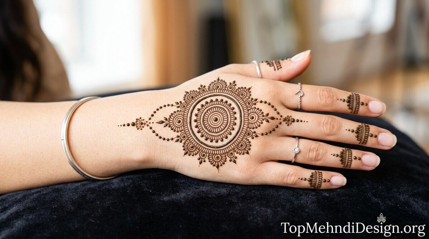 Gol Tikki Mehndi Design Simple 2026