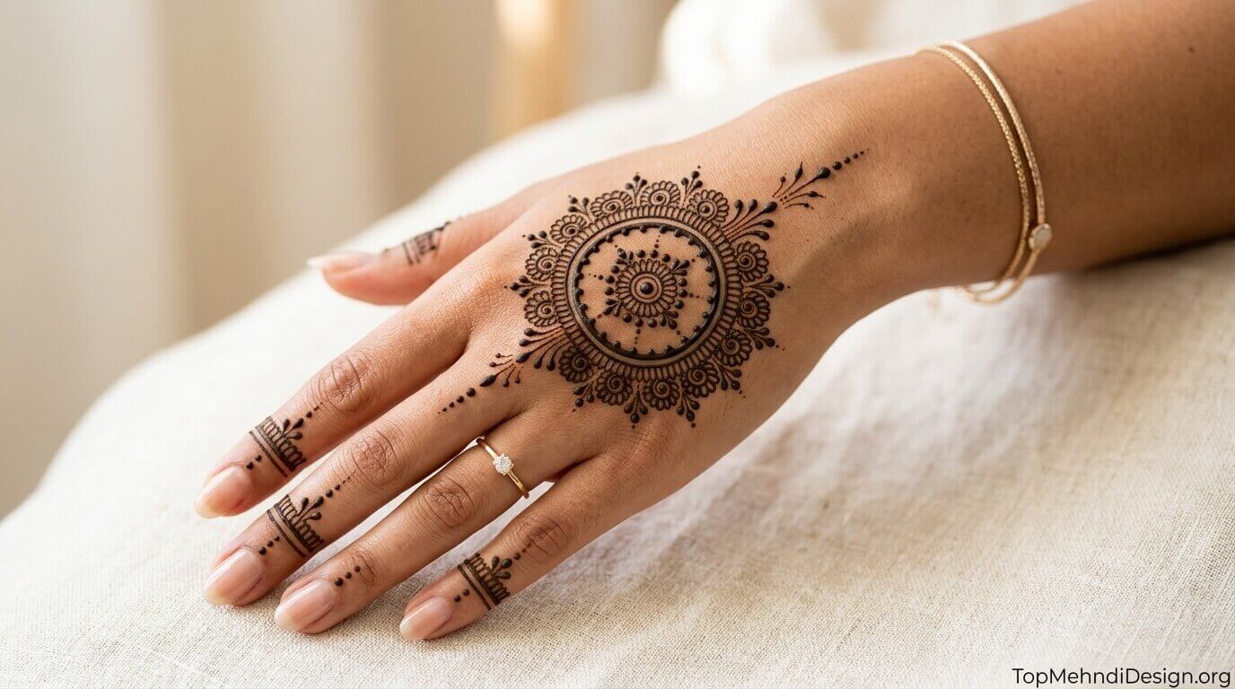 Gol Tikki Mehndi Design Simple 2026