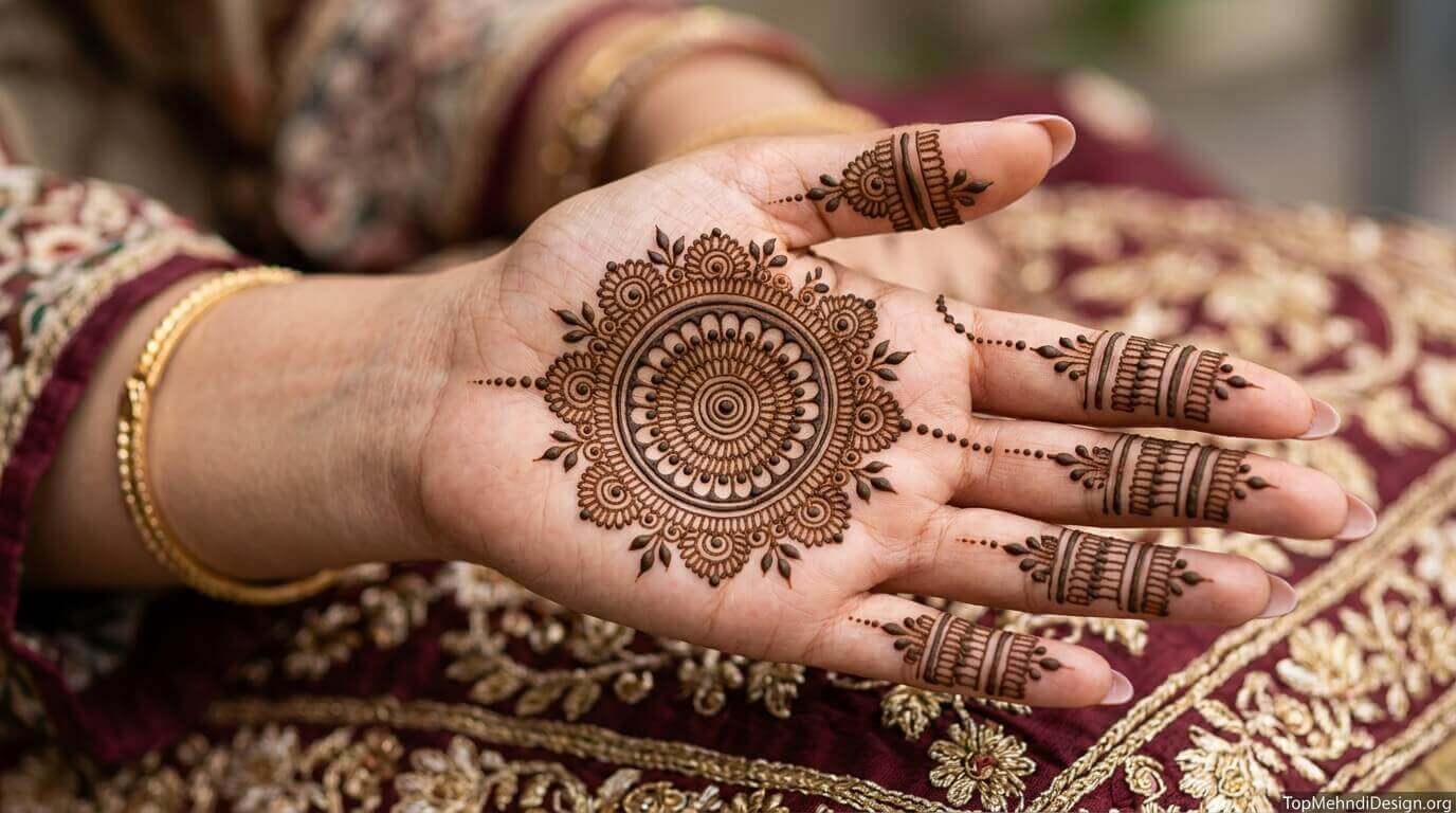 Gol Tikki Mehndi Design Simple 2026