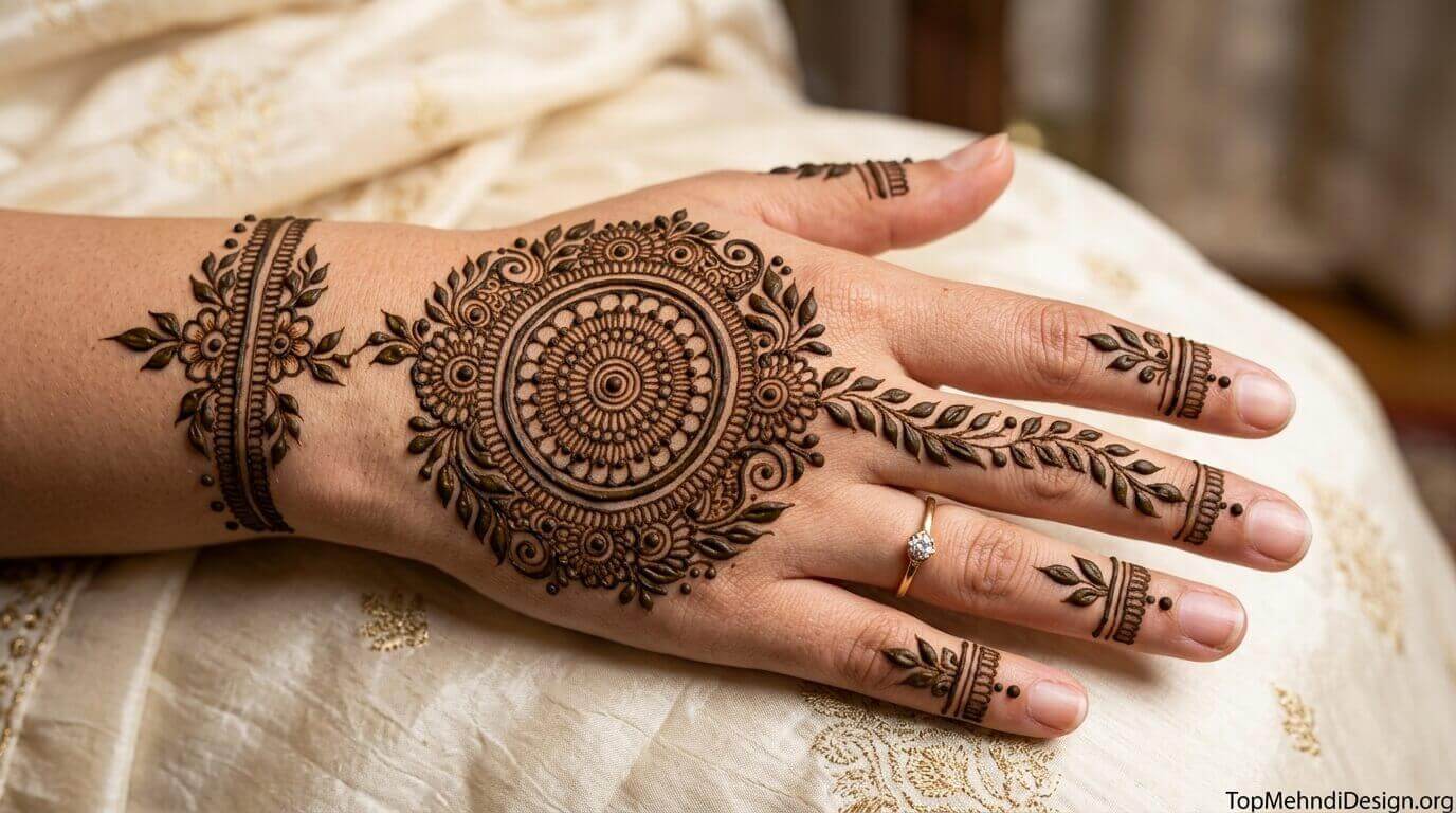 Gol Tikki Mehndi Design Simple 2026