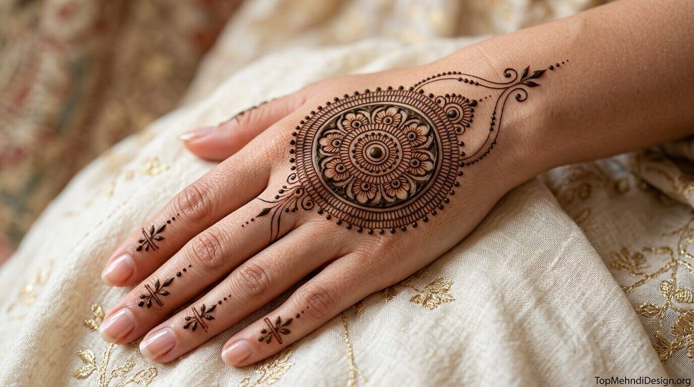 Gol Tikki Mehndi Design Simple 2026