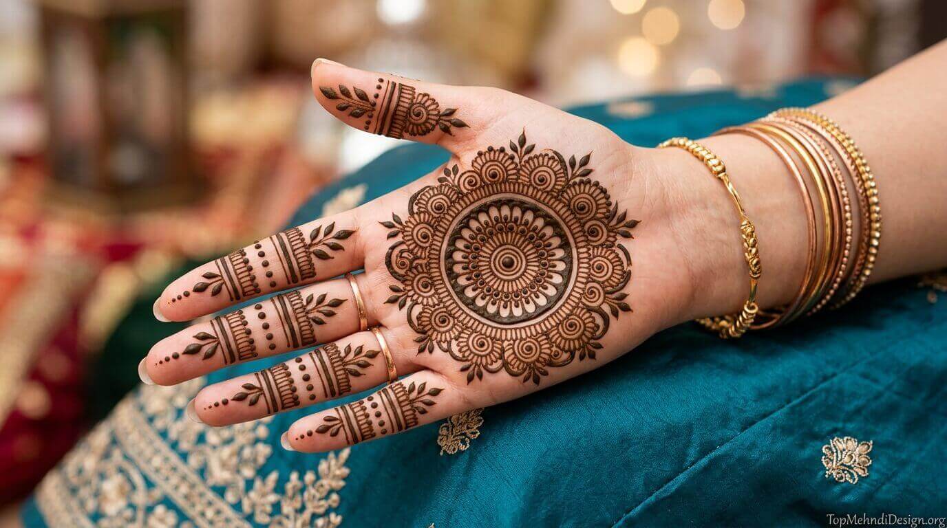Gol Tikki Mehndi Design Simple 2026