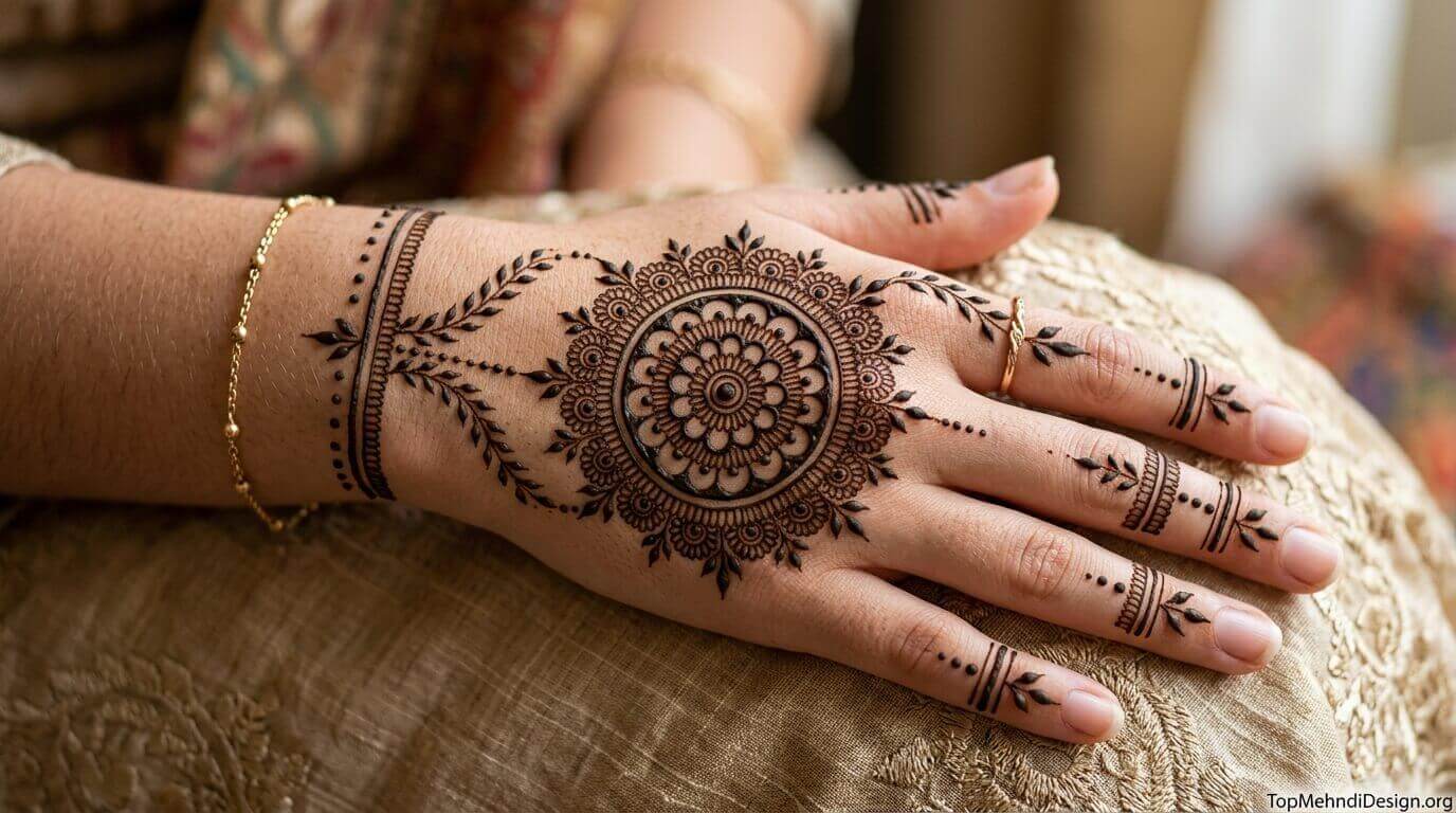 Gol Tikki Mehndi Design Simple 2026