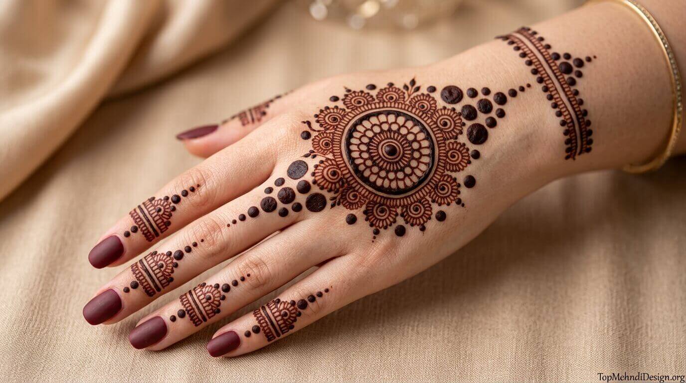 Gol Tikki Mehndi Design Simple 2026