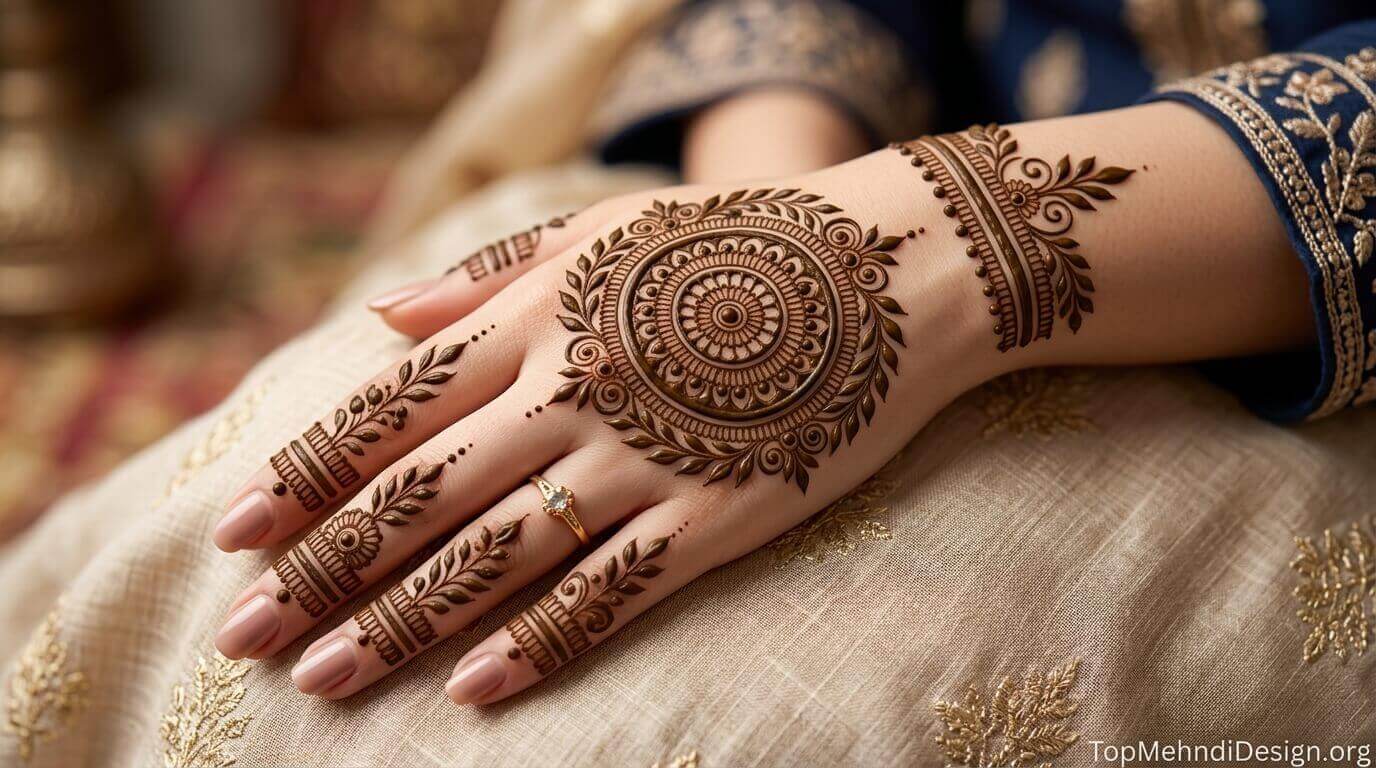 Gol Tikki Mehndi Design Simple 2026