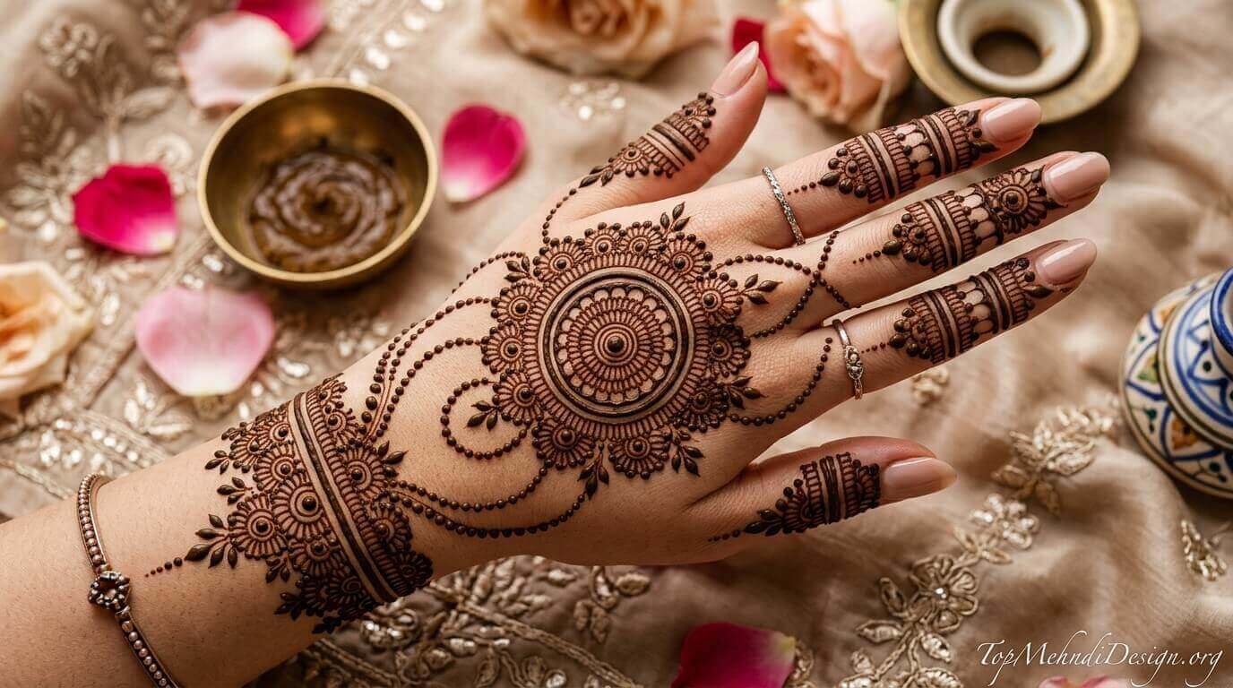 Gol Tikki Mehndi Design Simple 2026