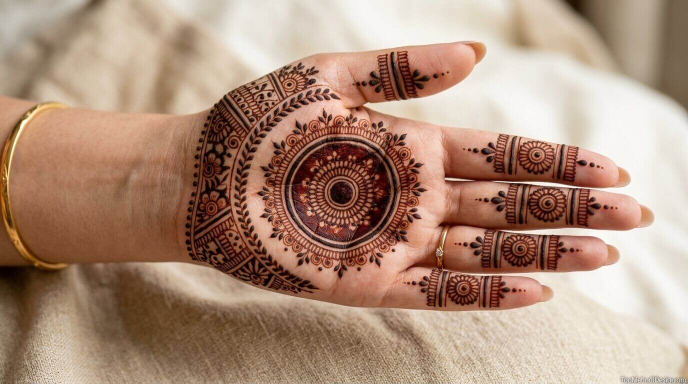 Gol Tikki Mehndi Design Simple 2026