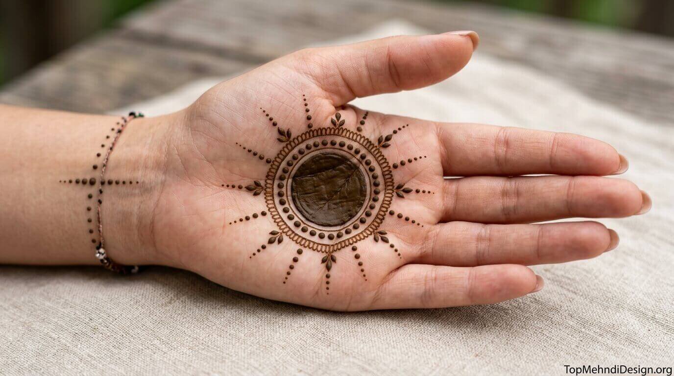 Gol Tikki Mehndi Design Simple 2026
