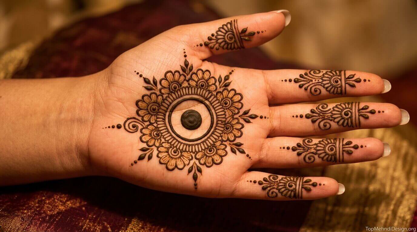 Gol Tikki Mehndi Design Simple 2026