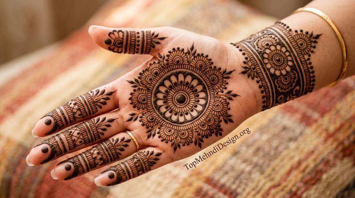 Gol Tikki Mehndi Design Simple 2026