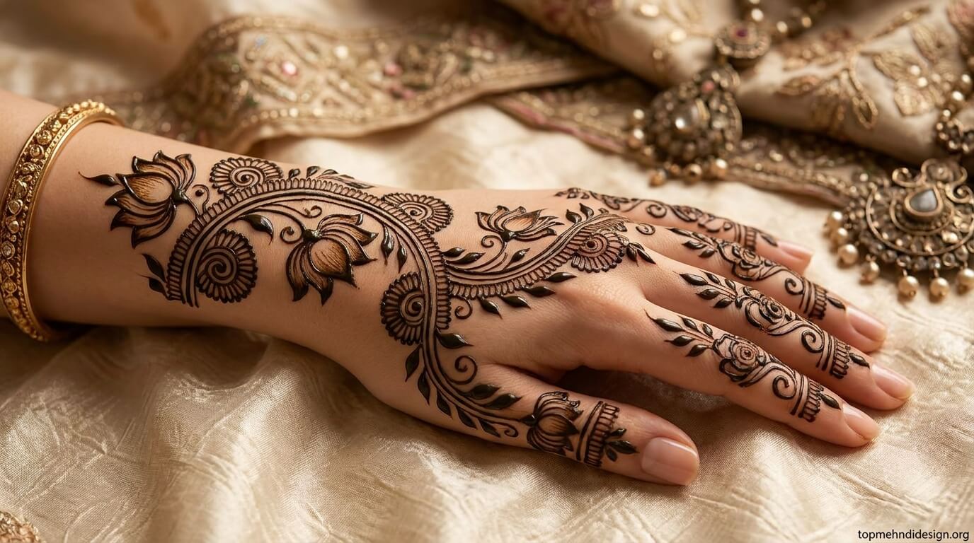 Lotus Mehndi Design Simple 2026