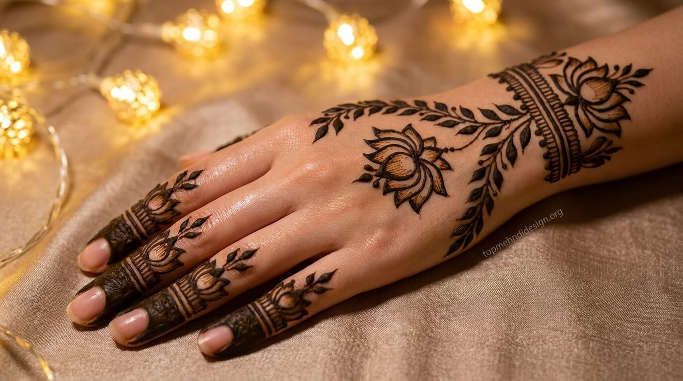 Lotus Mehndi Design Simple 2026