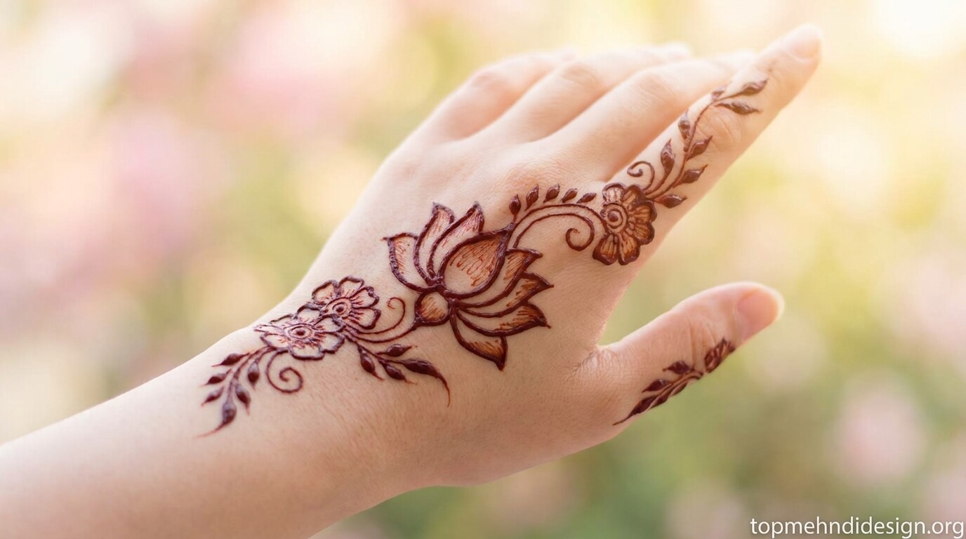 Lotus Mehndi Design Simple 2026