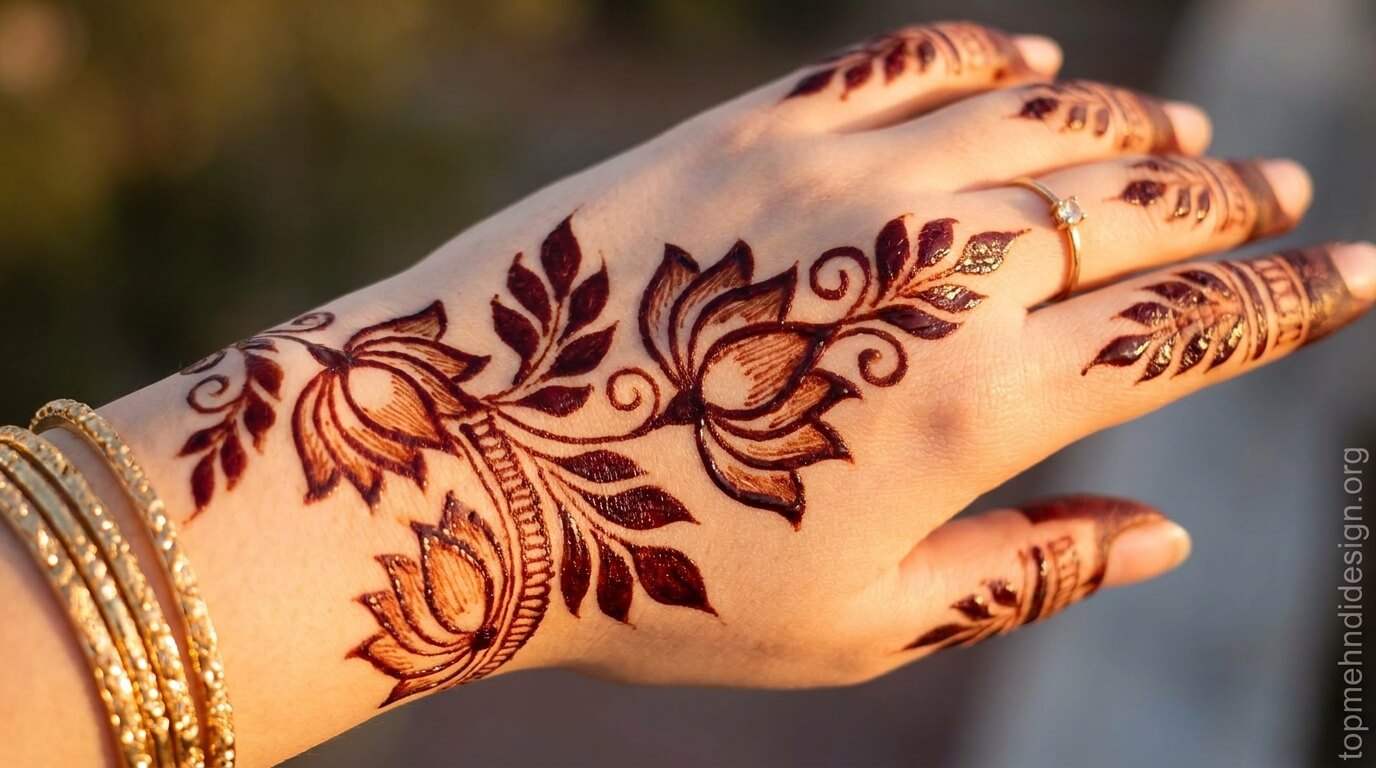 Lotus Mehndi Design Simple 2026