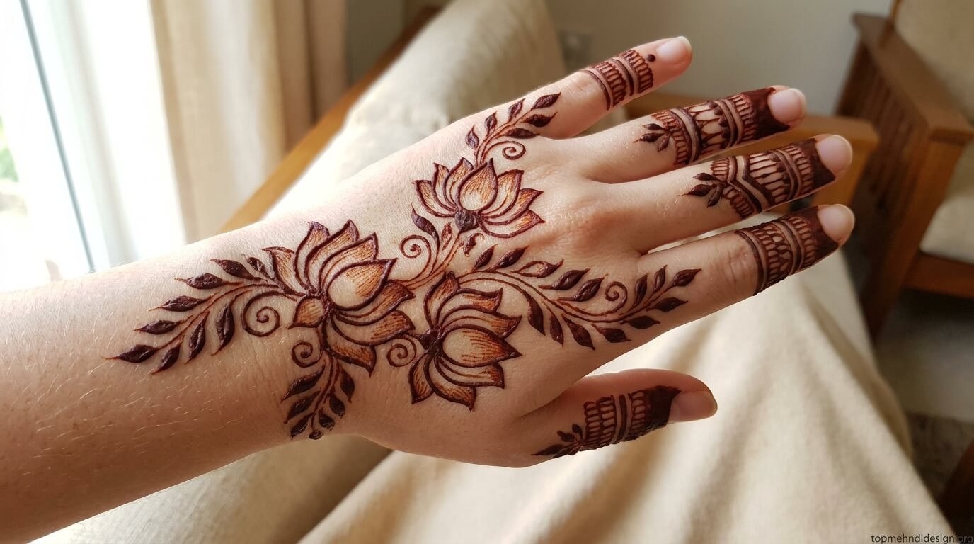 Lotus Mehndi Design Simple 2026