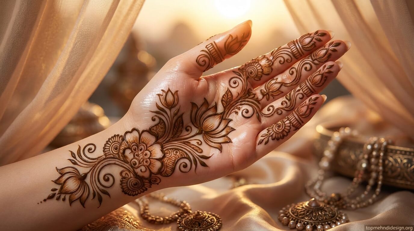 Lotus Mehndi Design Simple 2026