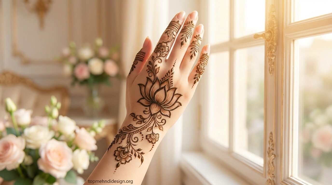 Lotus Mehndi Design Simple 2026