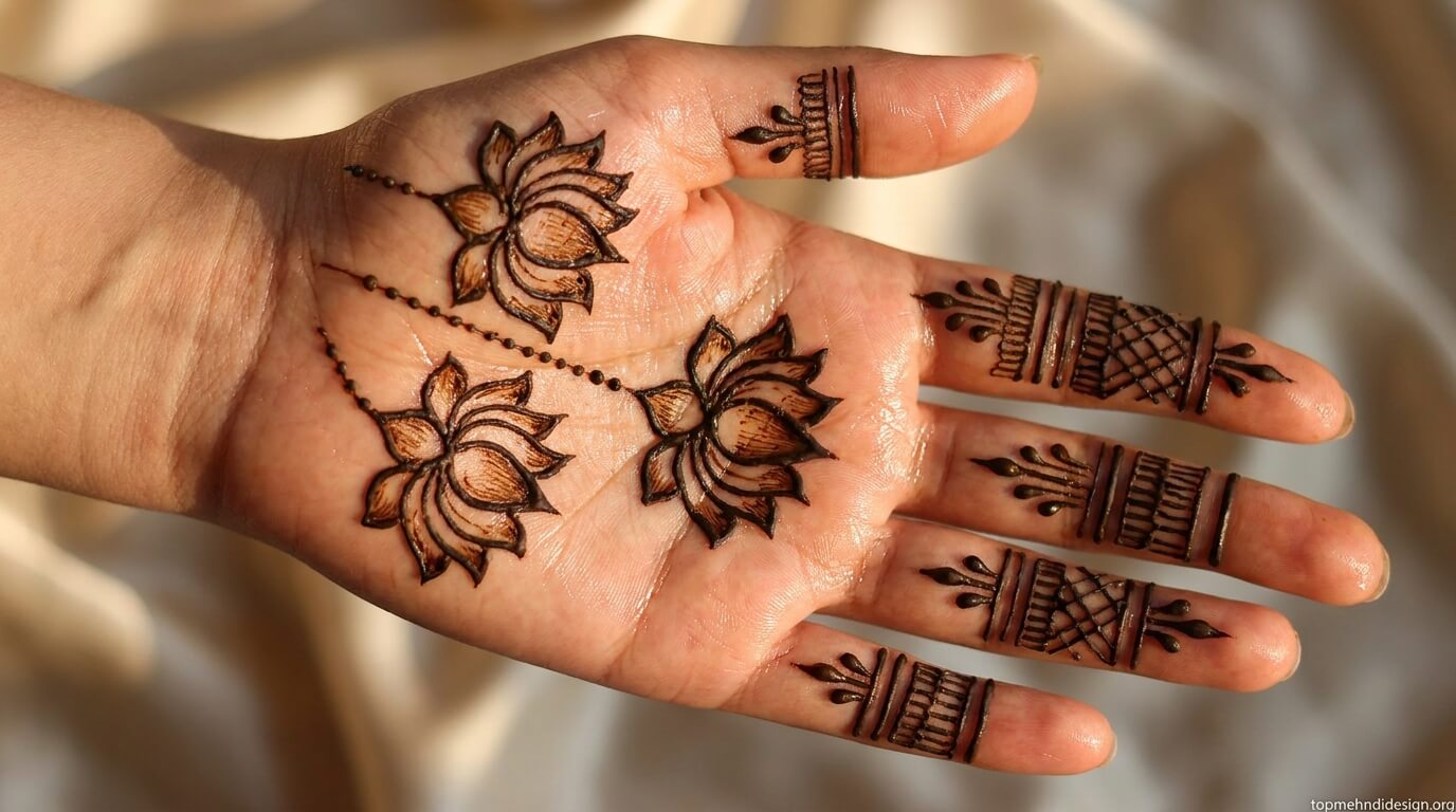 Lotus Mehndi Design Simple 2026
