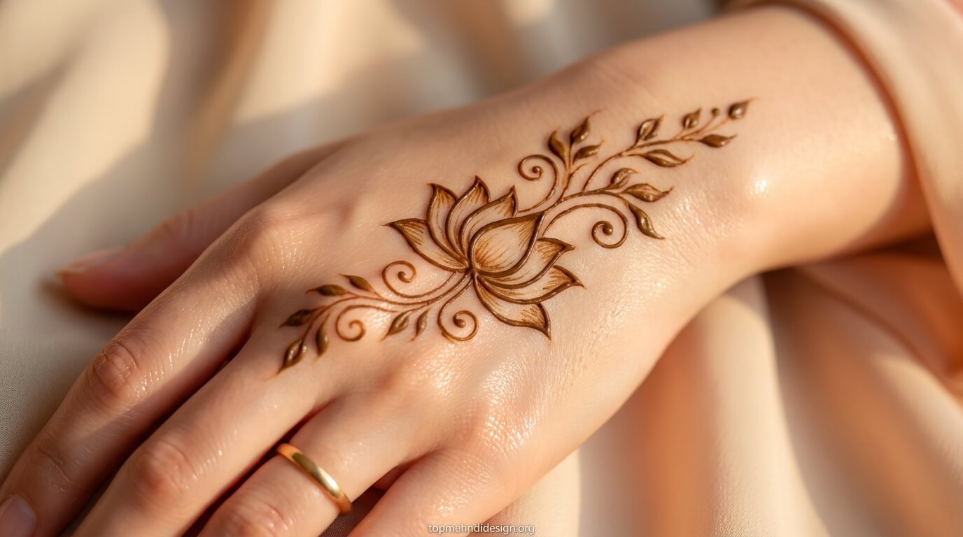 Lotus Mehndi Design Simple 2026