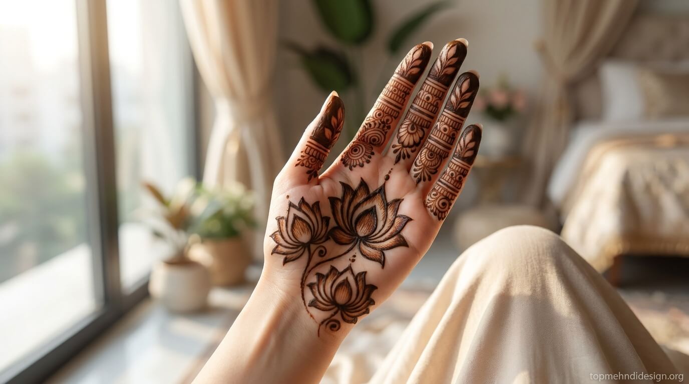 Lotus Mehndi Design Simple 2026