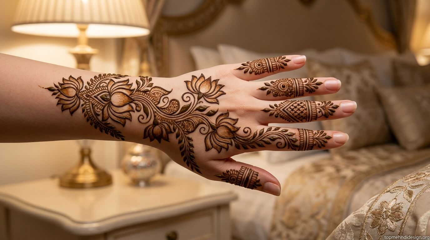 Lotus Mehndi Design Simple 2026
