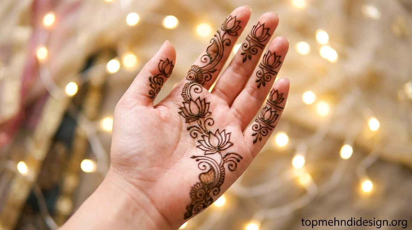 Lotus Mehndi Design Simple 2026