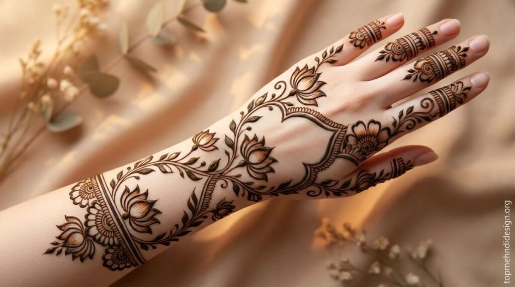Lotus Mehndi Design Simple 2026