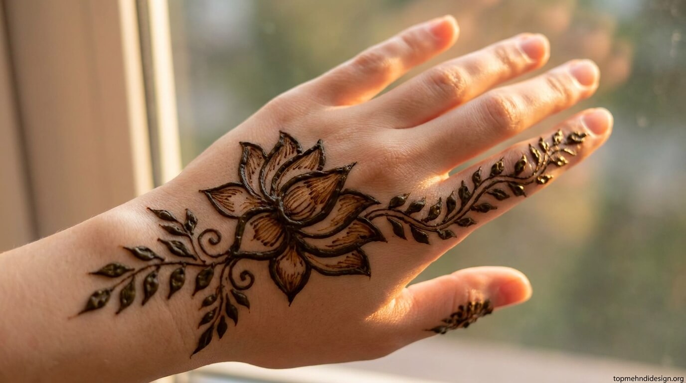 Lotus Mehndi Design Simple 2026