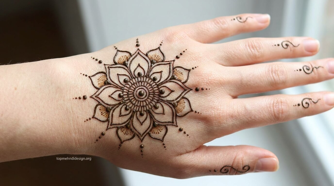 Lotus Mehndi Design Simple 2026