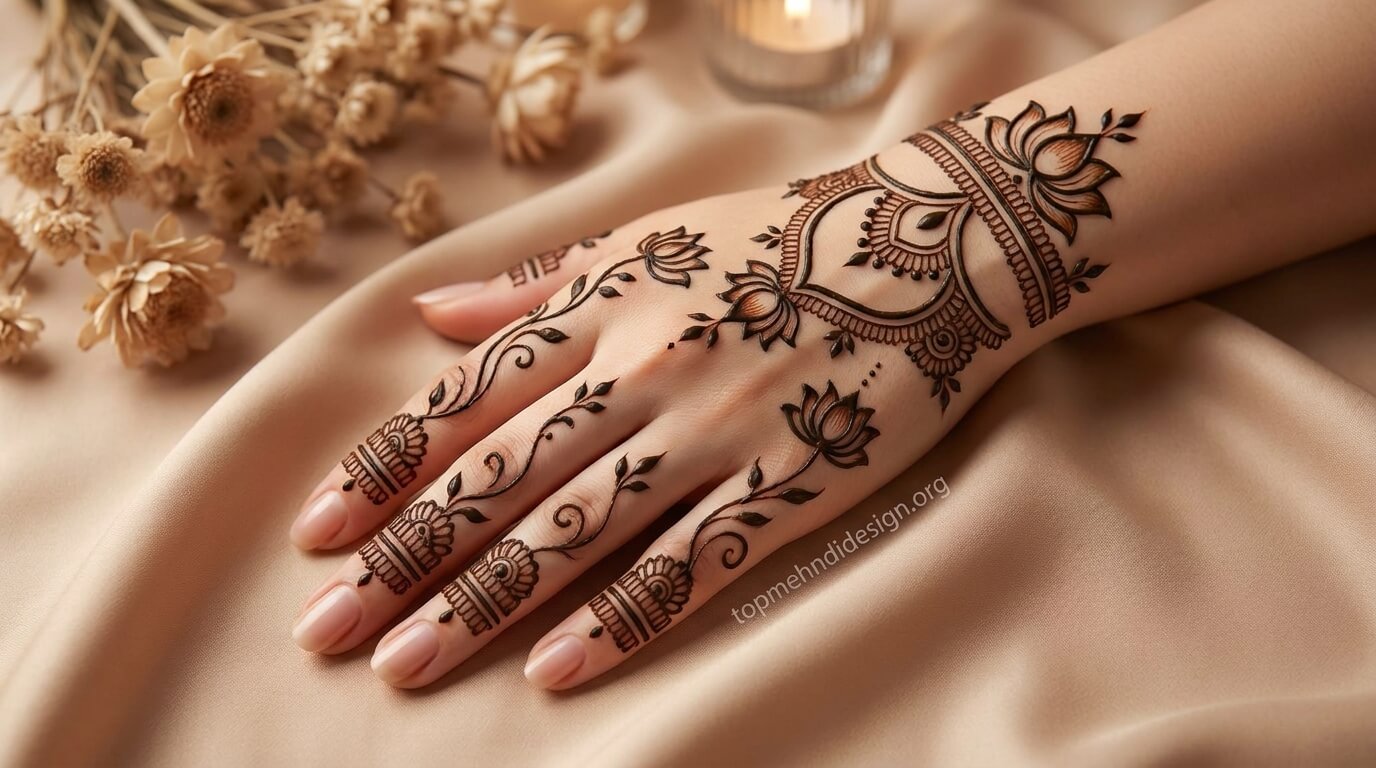 Lotus Mehndi Design Simple 2026