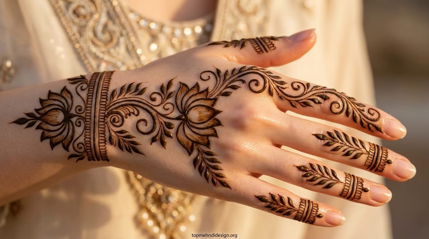 Lotus Mehndi Design Simple 2026
