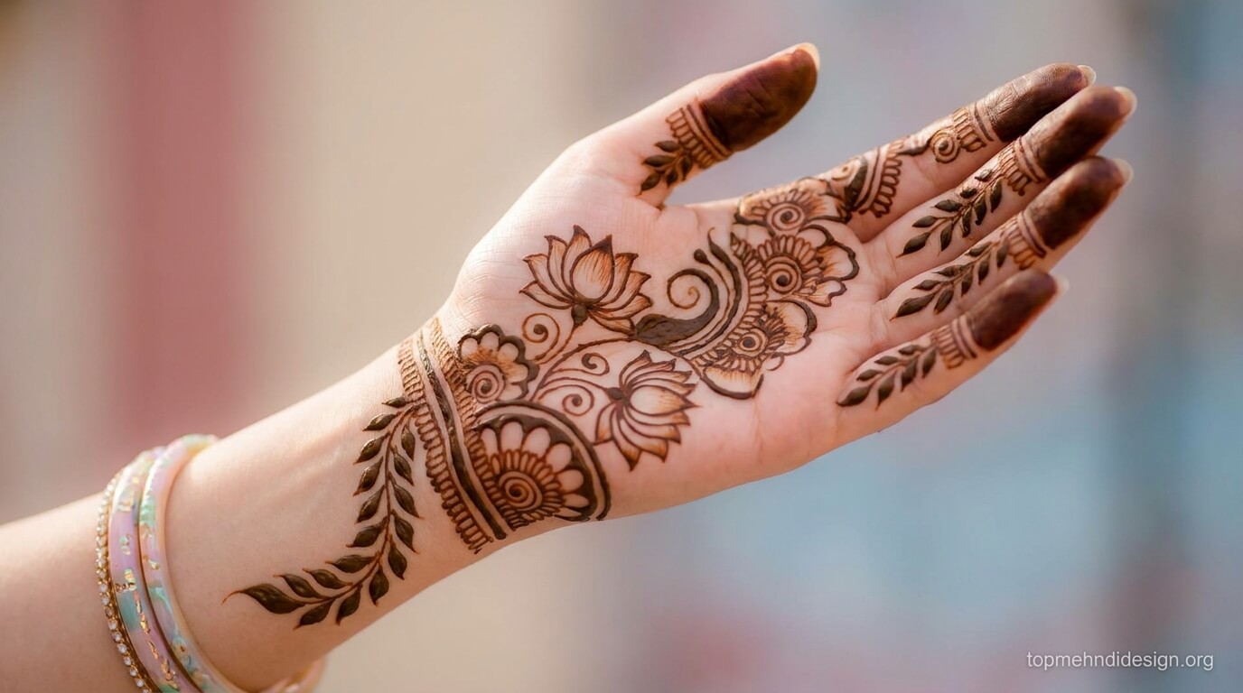 Lotus Mehndi Design Simple 2026
