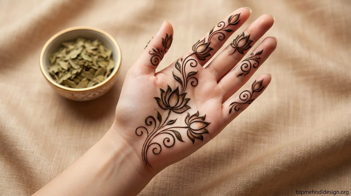Lotus Mehndi Design Simple 2026