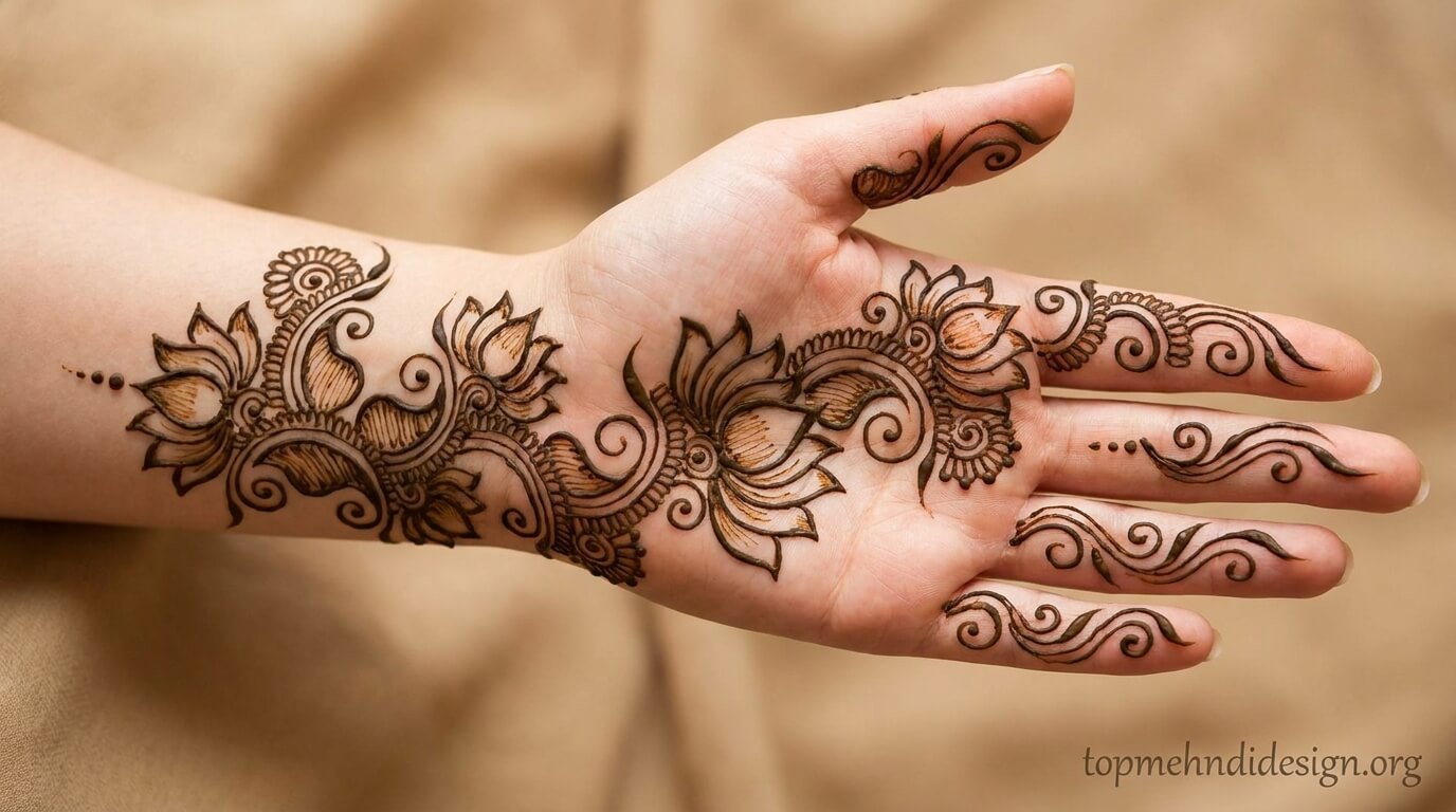 Lotus Mehndi Design Simple 2026