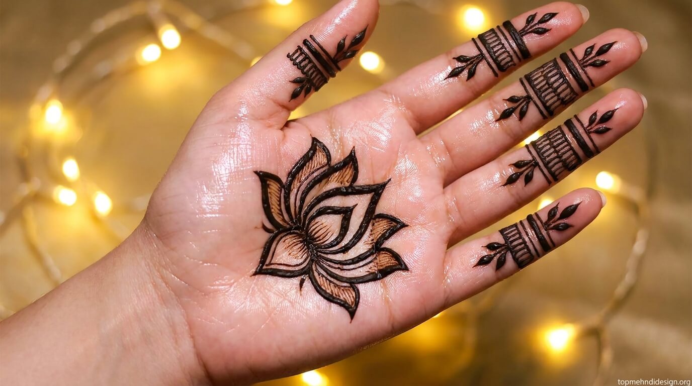 Lotus Mehndi Design Simple 2026
