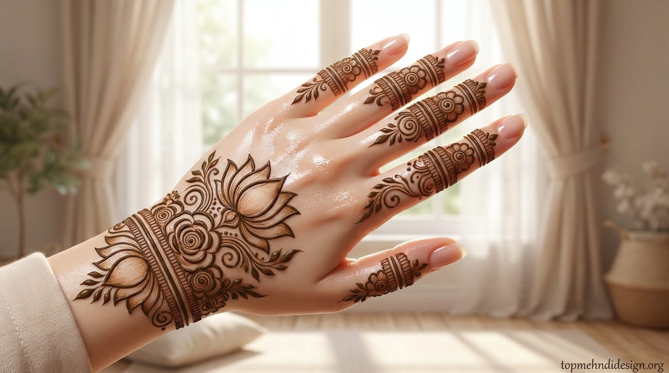 Lotus Mehndi Design Simple 2026