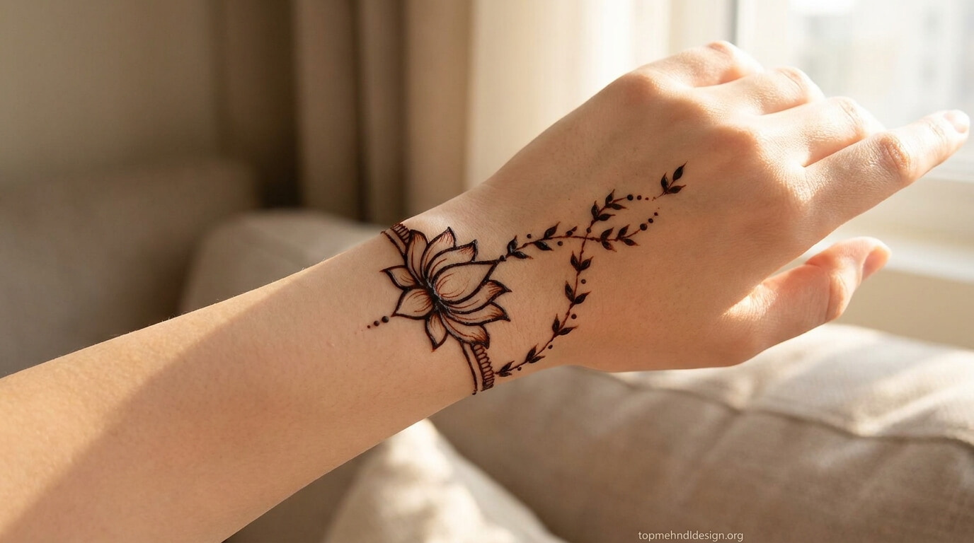 Lotus Mehndi Design Simple 2026