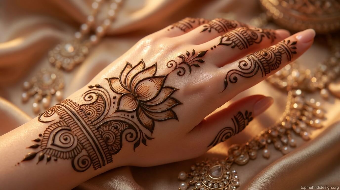 Lotus Mehndi Design Simple 2026