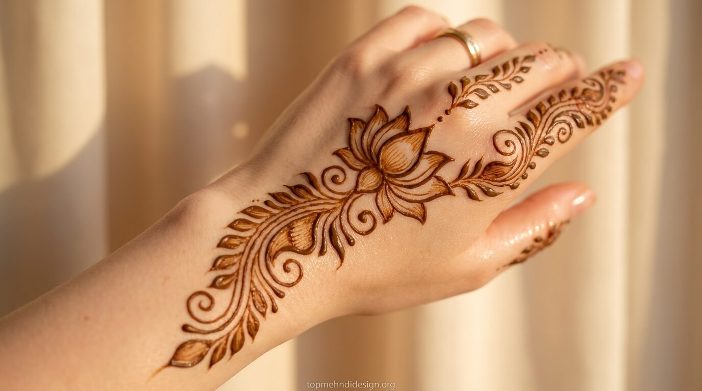 Lotus Mehndi Design Simple 2026