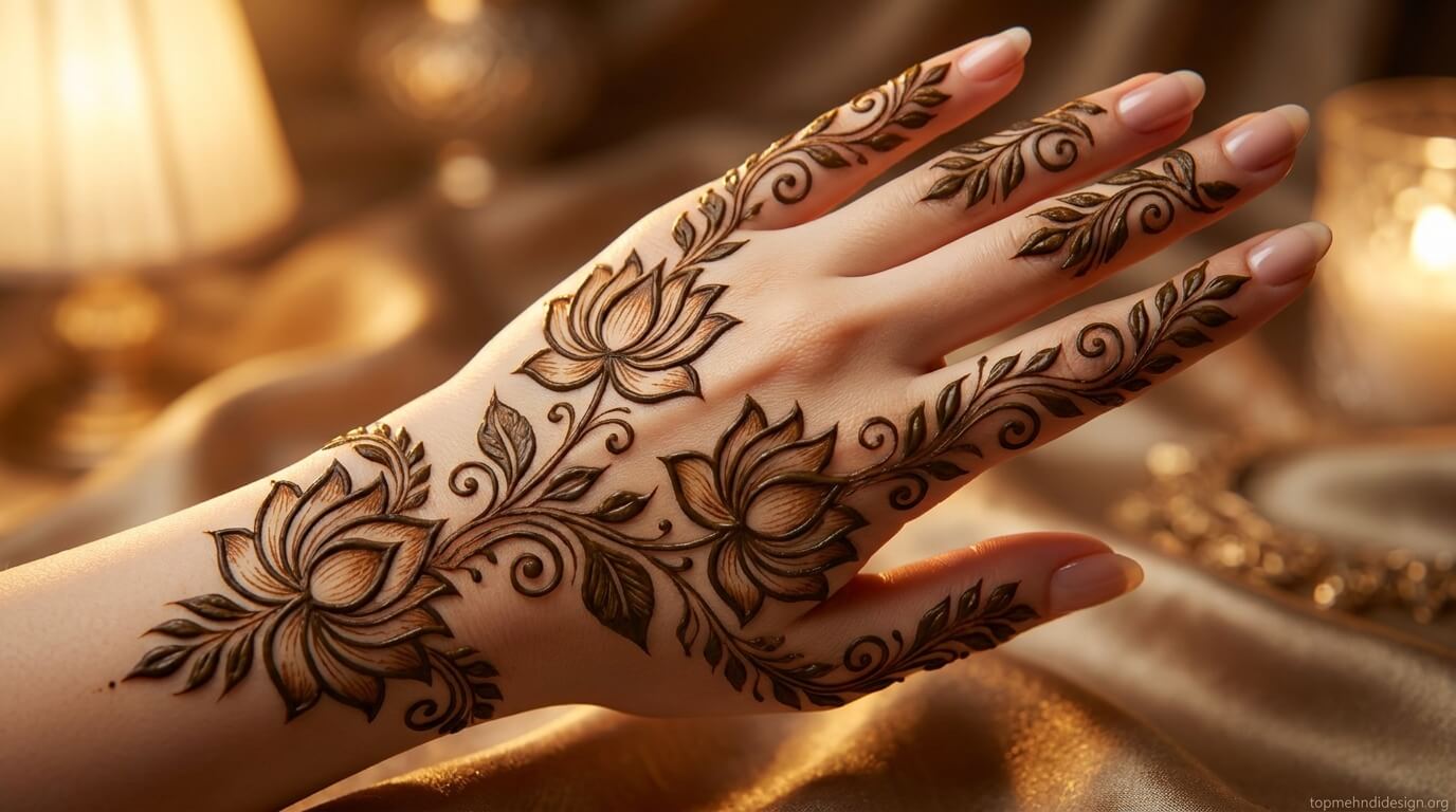 Lotus Mehndi Design Simple 2026