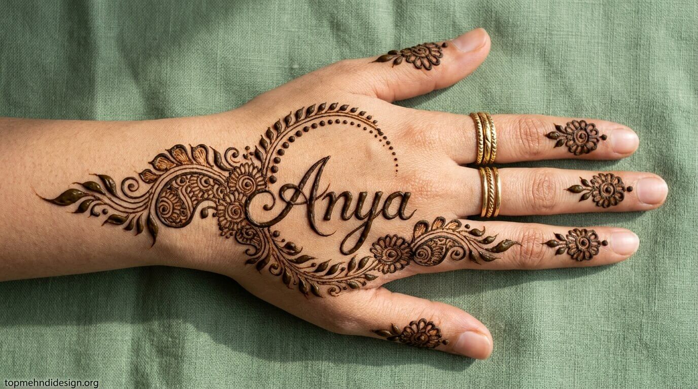 Mehndi Design with Name Inside 2026