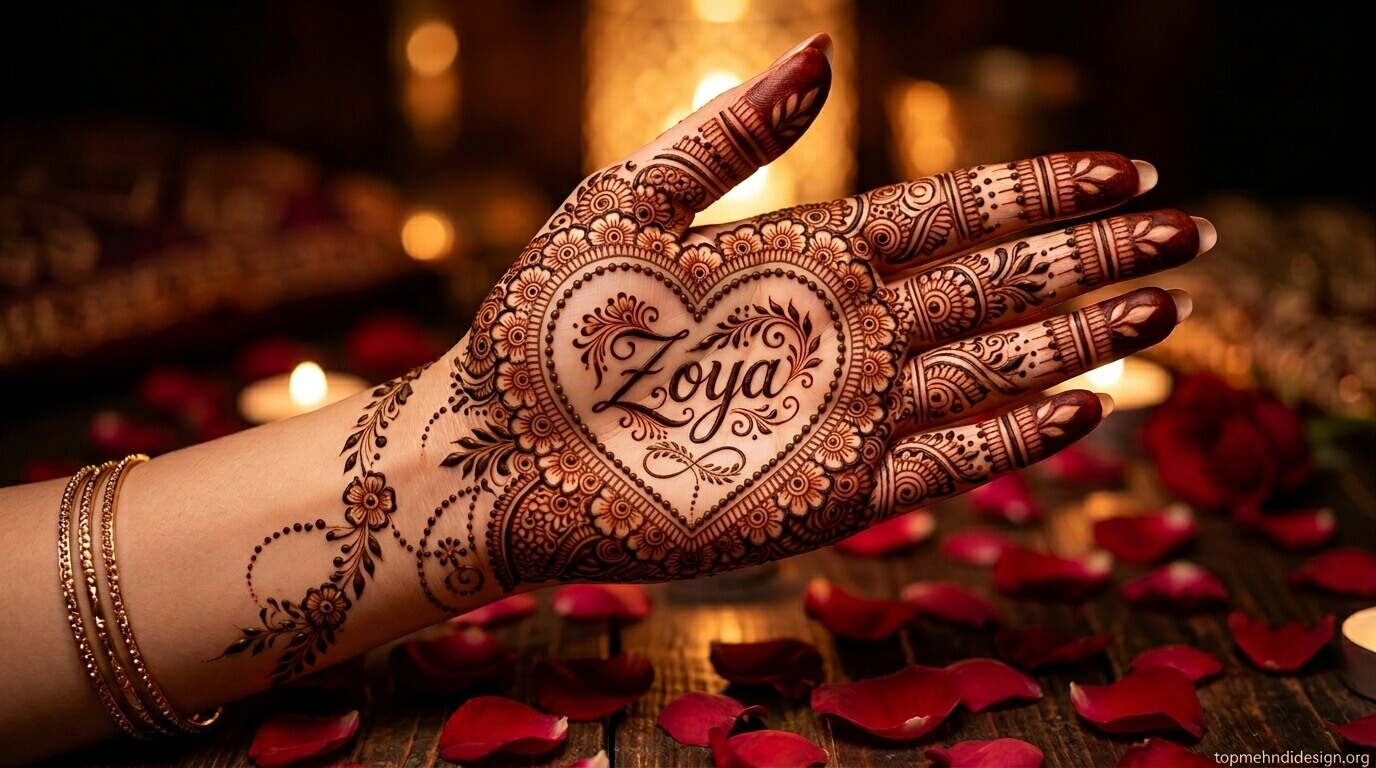 Mehndi Design with Name Inside 2026
