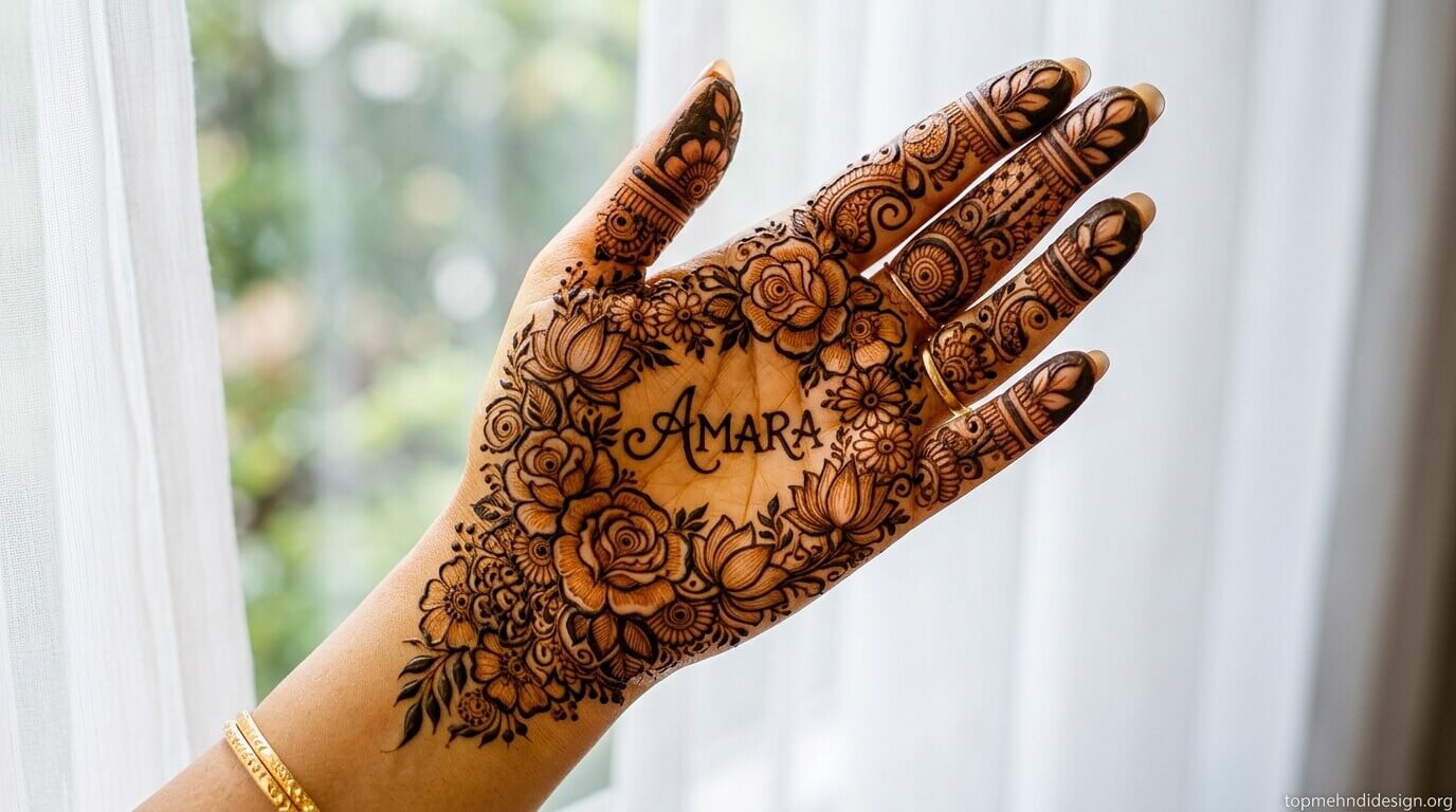 Mehndi Design with Name Inside 2026